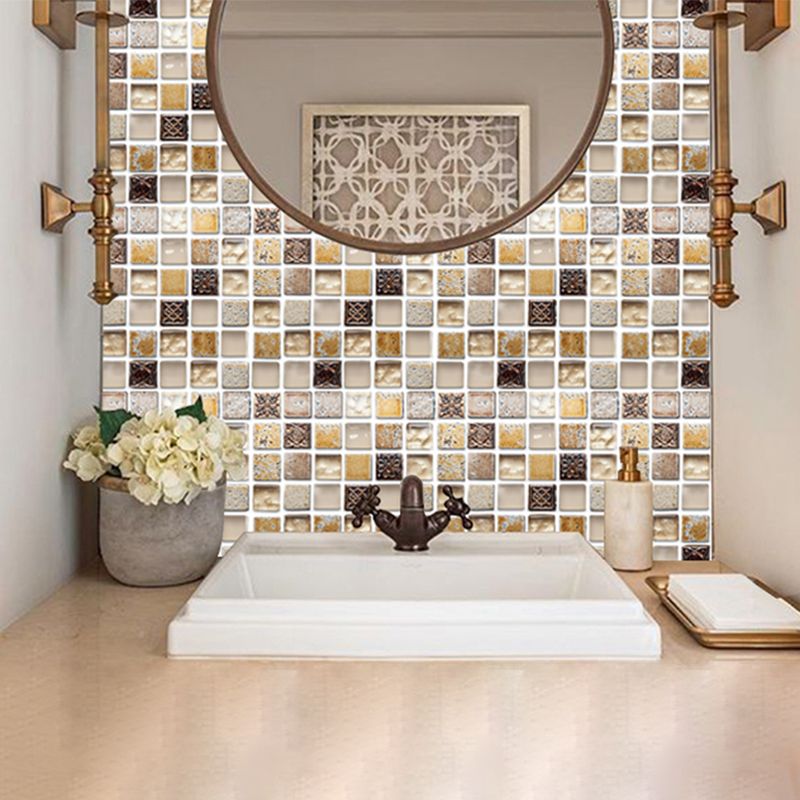 Plastic Peel and Stick Tiles Mosaic Tile Grid Square Waterproof Peel & Stick Tile 10-Pack Clearhalo 'Flooring 'Home Improvement' 'home_improvement' 'home_improvement_peel_stick_blacksplash' 'Peel & Stick Backsplash Tile' 'peel_stick_blacksplash' 'Walls & Ceilings' Walls and Ceiling' 1200x1200_adcbfee9-c332-4c4f-ad5b-f2d34856514c