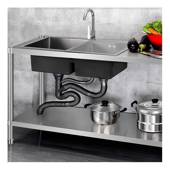 Contemporary Style Kitchen Sink Stainless Steel All-in-one Kitchen Sink Clearhalo 'Home Improvement' 'home_improvement' 'home_improvement_kitchen_sinks' 'Kitchen Remodel & Kitchen Fixtures' 'Kitchen Sinks & Faucet Components' 'Kitchen Sinks' 'kitchen_sinks' 1200x1200_add085c7-34f4-4787-99bc-9435aff11945