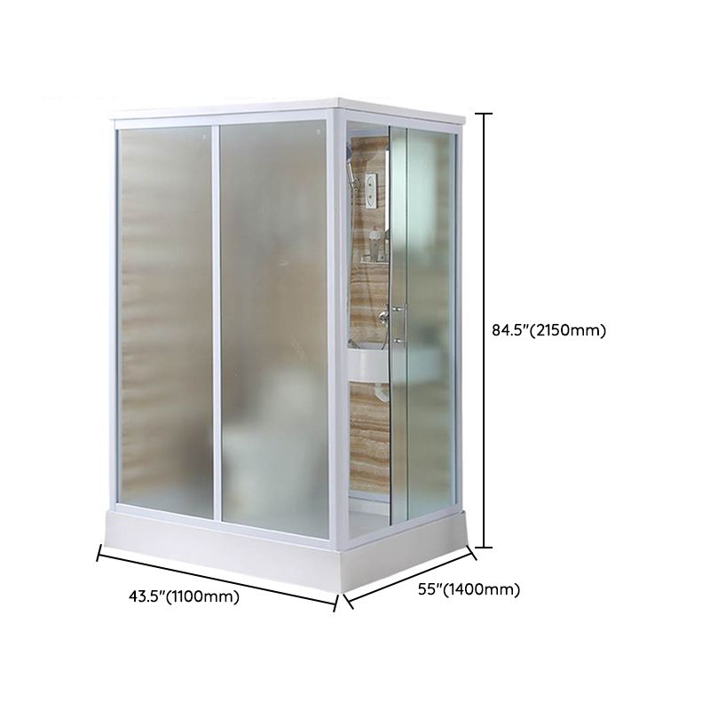 Framed Single Sliding Shower Kit Rectangle Frosted Shower Kit Clearhalo 'Bathroom Remodel & Bathroom Fixtures' 'Home Improvement' 'home_improvement' 'home_improvement_shower_stalls_enclosures' 'Shower Stalls & Enclosures' 'shower_stalls_enclosures' 'Showers & Bathtubs' 1200x1200_ade2a843-21bf-4d3f-9afa-b22437649dc4