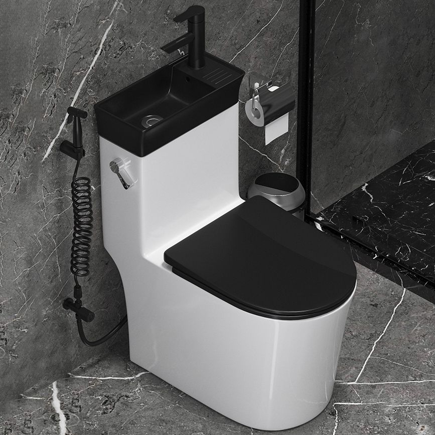 Modern Flush Toilet Left Side One-Piece Toilet with Slow Close Seat Clearhalo 'Bathroom Remodel & Bathroom Fixtures' 'Home Improvement' 'home_improvement' 'home_improvement_toilets' 'Toilets & Bidets' 'Toilets' 1200x1200_ade8456d-115c-459a-8d1c-433387131294