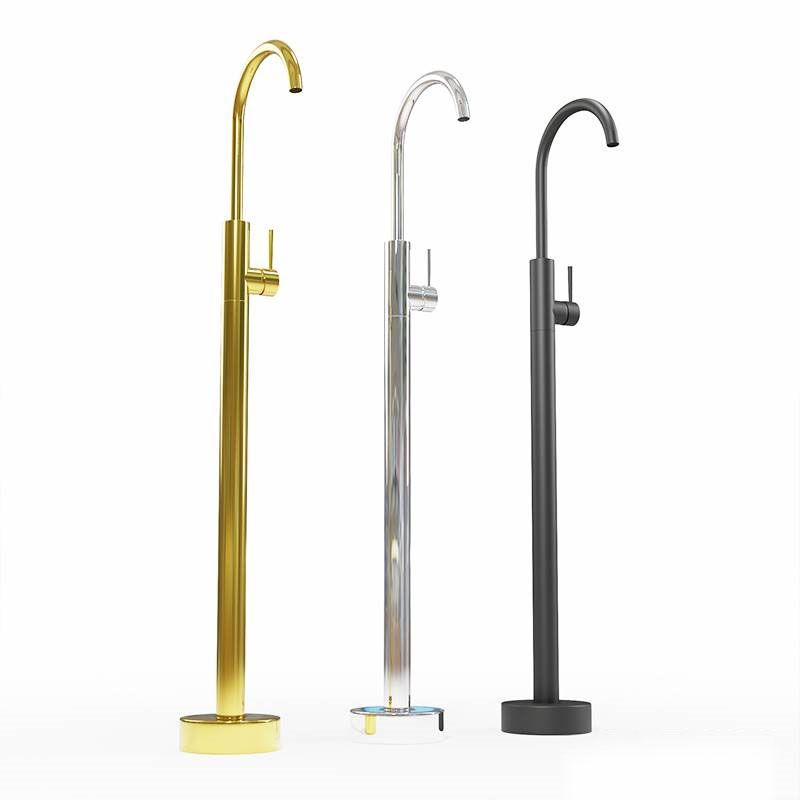 Modern Freestanding Tub Filler with 2 Handles Floor Mounted Bathroom Faucet Clearhalo 'Bathroom Remodel & Bathroom Fixtures' 'Bathtub Faucets' 'bathtub_faucets' 'Home Improvement' 'home_improvement' 'home_improvement_bathtub_faucets' 1200x1200_ae139ed0-0354-4a84-b6c3-73c663ee7beb