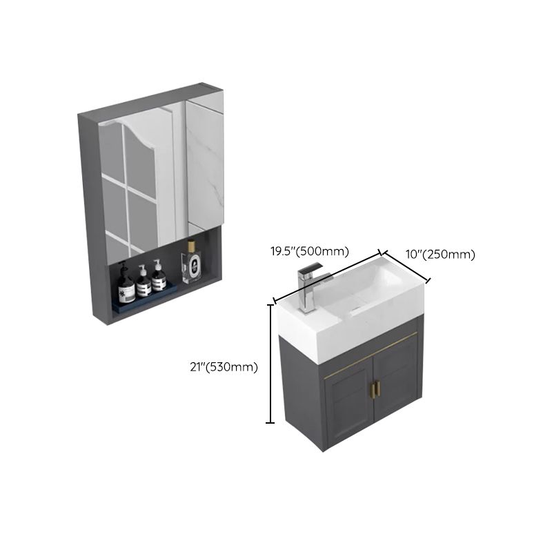 Modern Single Bath Vanity Wall Mount Ceramic Top Bathroom Vanity Clearhalo 'Bathroom Remodel & Bathroom Fixtures' 'Bathroom Vanities' 'bathroom_vanities' 'Home Improvement' 'home_improvement' 'home_improvement_bathroom_vanities' 1200x1200_ae1c4f6b-ce19-4b73-bafc-398a1e1e6e63