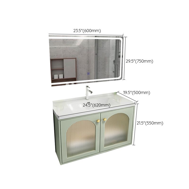 Scratch Resistant Vanity Mirror 2 Doors Drawers Single Sink Wall-Mounted Bath Vanity Clearhalo 'Bathroom Remodel & Bathroom Fixtures' 'Bathroom Vanities' 'bathroom_vanities' 'Home Improvement' 'home_improvement' 'home_improvement_bathroom_vanities' 1200x1200_ae28c2f5-92af-4a54-9486-04d9382a14cd