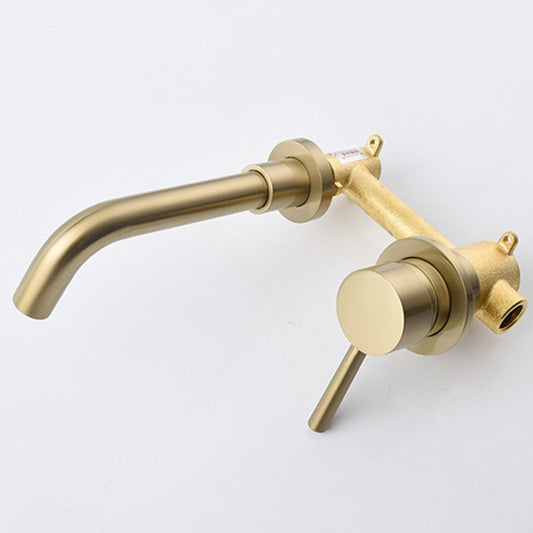 Wall Mounted Faucet 2 Holes Bathroom Faucet with Single Lever Handle Clearhalo 'Bathroom Remodel & Bathroom Fixtures' 'Bathroom Sink Faucets' 'Bathroom Sinks & Faucet Components' 'bathroom_sink_faucets' 'Home Improvement' 'home_improvement' 'home_improvement_bathroom_sink_faucets' 1200x1200_ae349f58-f315-459d-8939-b27be1703990