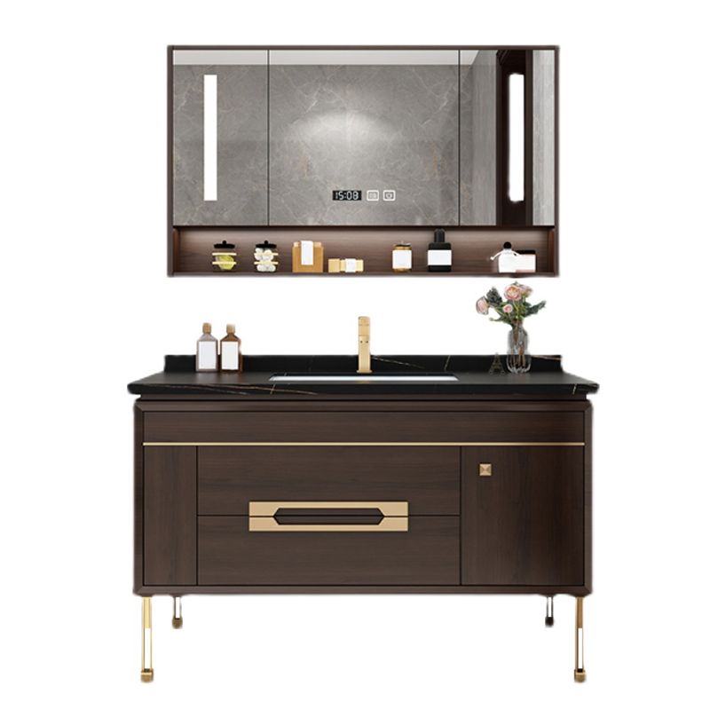 Freestanding Vanity Mirror Rectangle Single Sink Wood Frame Vanity Set with Drawers Clearhalo 'Bathroom Remodel & Bathroom Fixtures' 'Bathroom Vanities' 'bathroom_vanities' 'Home Improvement' 'home_improvement' 'home_improvement_bathroom_vanities' 1200x1200_ae5815f7-b48a-4f90-a50e-077bedd8d02d