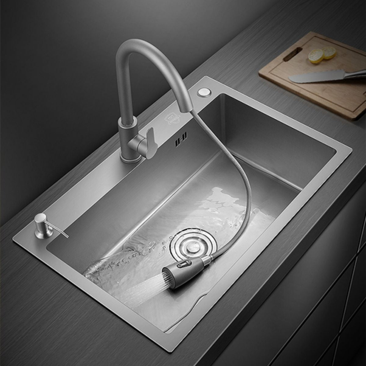 Modern Style Kitchen Sink Stainless Steel Kitchen Sink with Drain Strainer Kit Clearhalo 'Home Improvement' 'home_improvement' 'home_improvement_kitchen_sinks' 'Kitchen Remodel & Kitchen Fixtures' 'Kitchen Sinks & Faucet Components' 'Kitchen Sinks' 'kitchen_sinks' 1200x1200_ae700ac0-8d8d-4236-a39f-8591eb1a6172