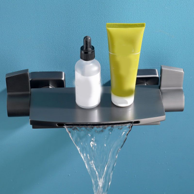 Wall Mounted Metal Tub Filler Double Handles Waterfall Faucet Clearhalo 'Bathroom Remodel & Bathroom Fixtures' 'Bathtub Faucets' 'bathtub_faucets' 'Home Improvement' 'home_improvement' 'home_improvement_bathtub_faucets' 1200x1200_ae724455-a5e7-4410-9c39-e28835701879