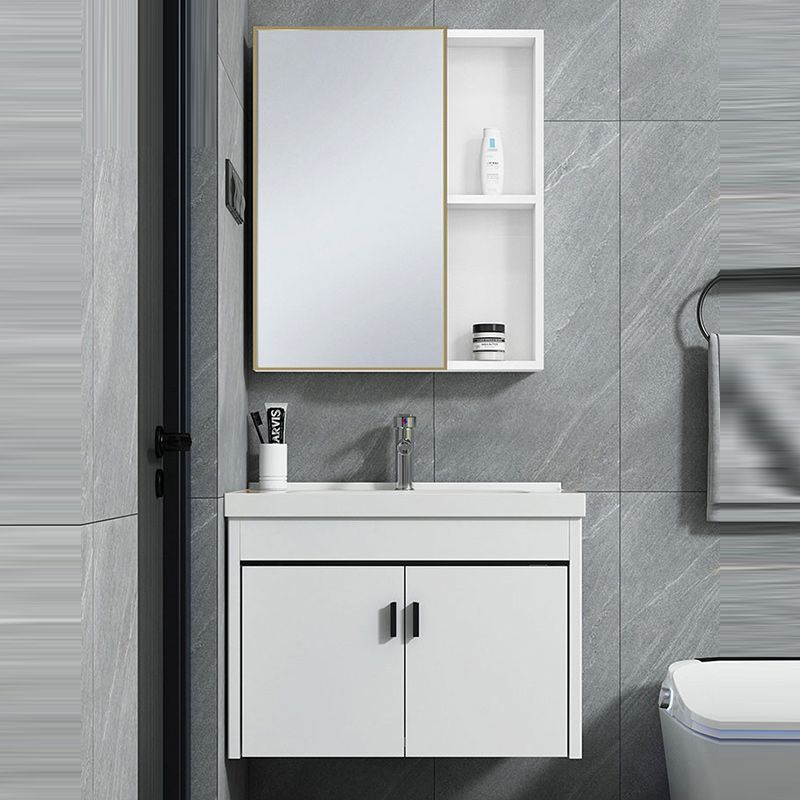Wall-mounted Bathroom Vanity Modern Single-Sink Space Saver Vanity Clearhalo 'Bathroom Remodel & Bathroom Fixtures' 'Bathroom Vanities' 'bathroom_vanities' 'Home Improvement' 'home_improvement' 'home_improvement_bathroom_vanities' 1200x1200_ae9eaa94-a64d-486a-9463-62d54f0fcccf