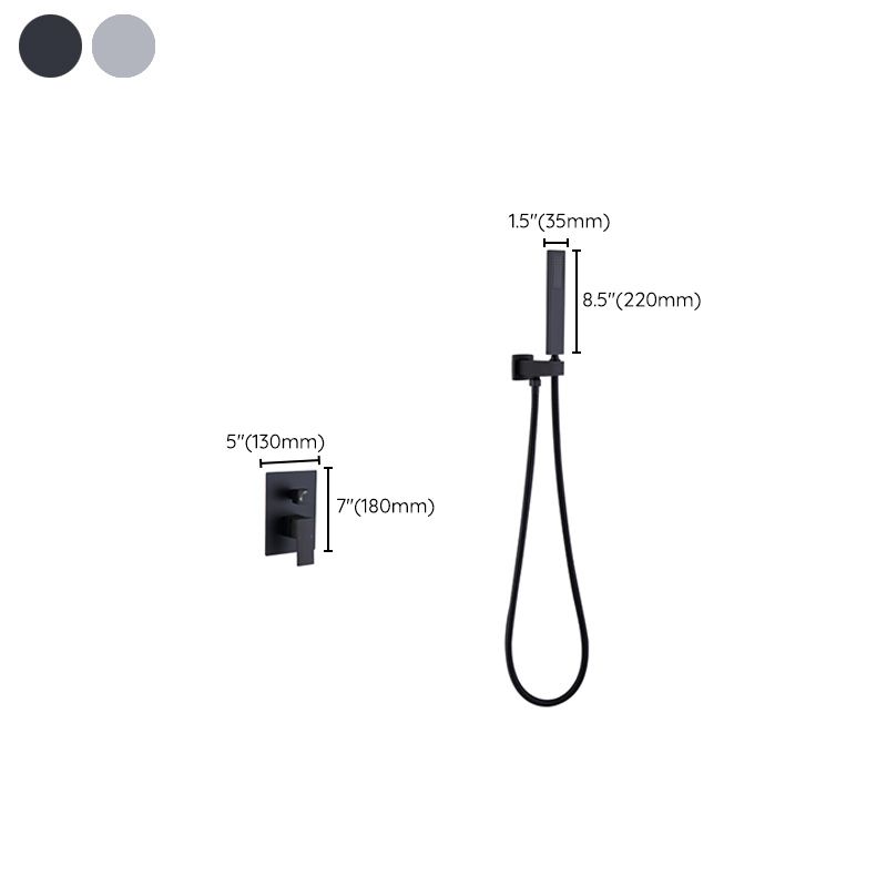 Modern Shower Head Combo Brass Wall Mounted Adjustable Water Flow Shower Trim Clearhalo 'Bathroom Remodel & Bathroom Fixtures' 'Home Improvement' 'home_improvement' 'home_improvement_shower_faucets' 'Shower Faucets & Systems' 'shower_faucets' 'Showers & Bathtubs Plumbing' 'Showers & Bathtubs' 1200x1200_aeb3438d-f60d-4010-9db3-b25ec31c168d