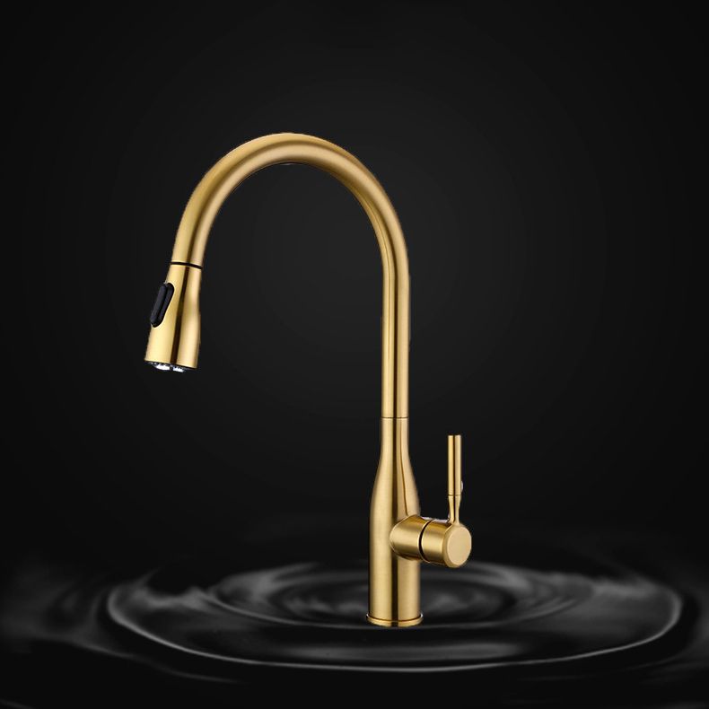 Modern Style Copper Kitchen Faucet Single Handle High Arc Kitchen Faucet Clearhalo 'Home Improvement' 'home_improvement' 'home_improvement_kitchen_faucets' 'Kitchen Faucets' 'Kitchen Remodel & Kitchen Fixtures' 'Kitchen Sinks & Faucet Components' 'kitchen_faucets' 1200x1200_aed00e19-a61a-4f48-be4a-3489e5dd7b53