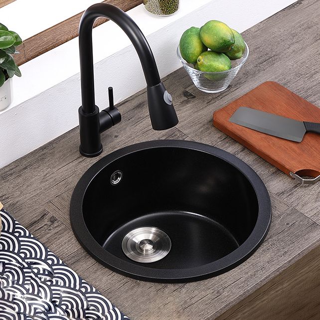 Quartz Kitchen Sink Modern Single Bowl Kitchen Sink with Round Shape Clearhalo 'Home Improvement' 'home_improvement' 'home_improvement_kitchen_sinks' 'Kitchen Remodel & Kitchen Fixtures' 'Kitchen Sinks & Faucet Components' 'Kitchen Sinks' 'kitchen_sinks' 1200x1200_aed17b10-851e-4c02-8b5d-a06310999ced