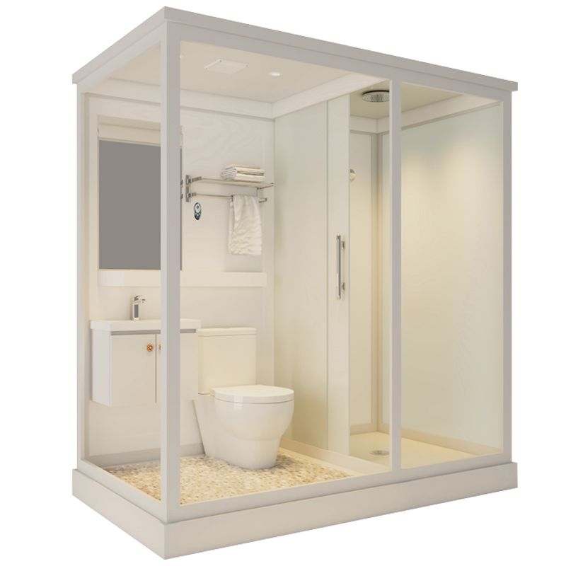 Framed Tempered Glass Shower Kit Included Framed Shower Stall in White without Toilet Clearhalo 'Bathroom Remodel & Bathroom Fixtures' 'Home Improvement' 'home_improvement' 'home_improvement_shower_stalls_enclosures' 'Shower Stalls & Enclosures' 'shower_stalls_enclosures' 'Showers & Bathtubs' 1200x1200_aedb3d04-f8e3-4101-8023-696dc0b495f4