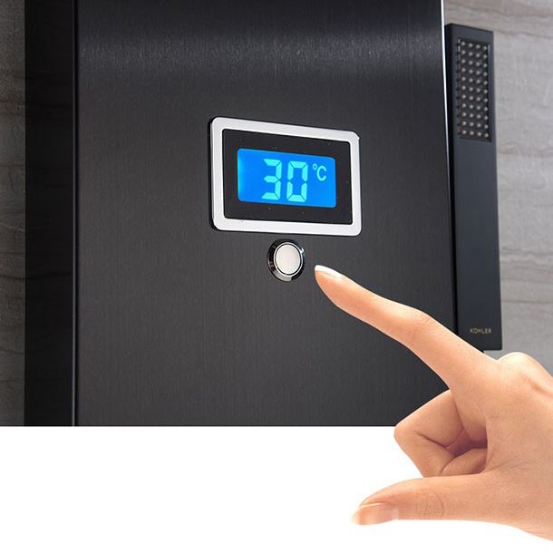 Modern Shower System Massage Jets Knob Hand Shower Ceiling Mounted Shower Trim Clearhalo 'Bathroom Remodel & Bathroom Fixtures' 'Home Improvement' 'home_improvement' 'home_improvement_shower_faucets' 'Shower Faucets & Systems' 'shower_faucets' 'Showers & Bathtubs Plumbing' 'Showers & Bathtubs' 1200x1200_aee3eb22-a3e0-466a-94c0-996f07d885e3