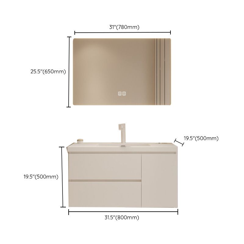 Drawers Vanity Set White Wood Rectangle Single Sink Wall Mount Bath Vanity with Mirror Clearhalo 'Bathroom Remodel & Bathroom Fixtures' 'Bathroom Vanities' 'bathroom_vanities' 'Home Improvement' 'home_improvement' 'home_improvement_bathroom_vanities' 1200x1200_aeea11bb-5a7d-497e-b99c-3485c1cbaad5