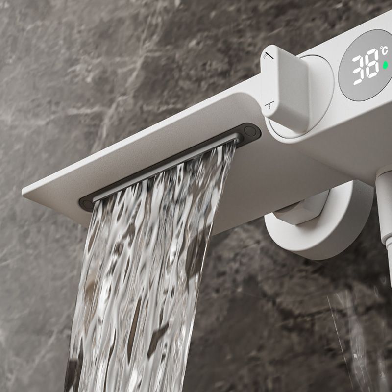 Modern Wall Mounted Faucet 2-Handle and 2-Hole Bath Faucet Trim Clearhalo 'Bathroom Remodel & Bathroom Fixtures' 'Bathtub Faucets' 'bathtub_faucets' 'Home Improvement' 'home_improvement' 'home_improvement_bathtub_faucets' 1200x1200_af0abc40-68e5-444d-aaf5-35870083e6bf