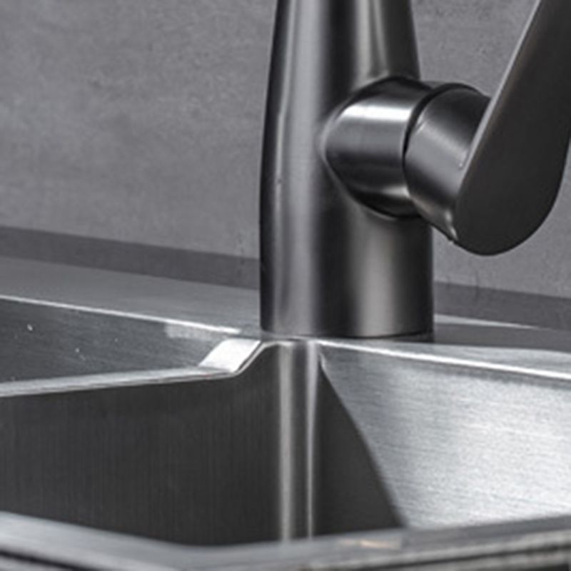 Modern 1-Handle Kitchen Faucet Stainless Steel Standard Kitchen Faucet Clearhalo 'Home Improvement' 'home_improvement' 'home_improvement_kitchen_faucets' 'Kitchen Faucets' 'Kitchen Remodel & Kitchen Fixtures' 'Kitchen Sinks & Faucet Components' 'kitchen_faucets' 1200x1200_af33a998-9814-499c-8423-6aac162a6c1a