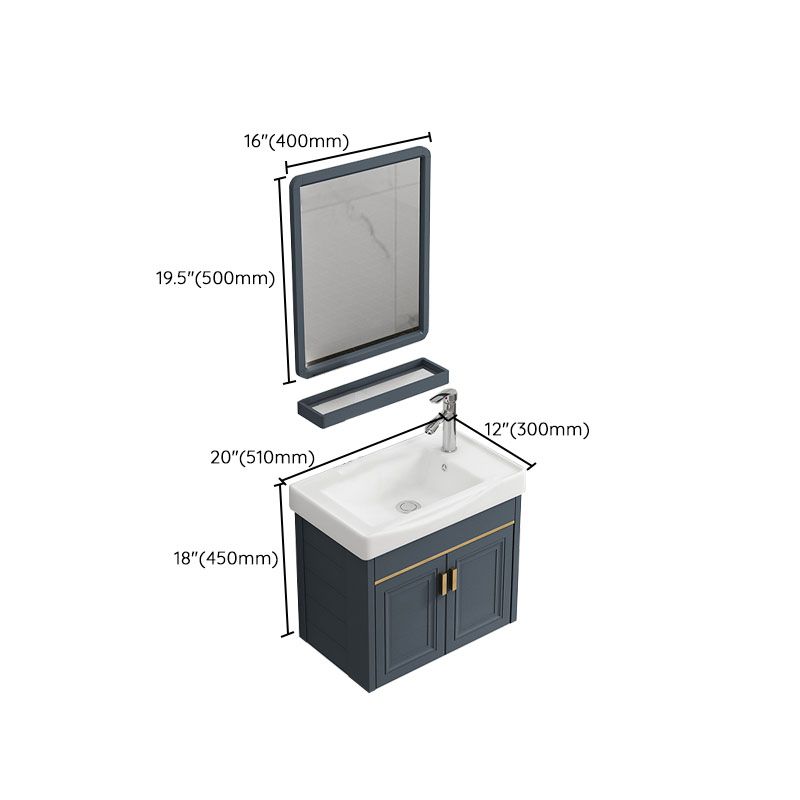 Modern Metal Blue Wall Mount Sink Vanity Faucet Included for Bathroom Clearhalo 'Bathroom Remodel & Bathroom Fixtures' 'Bathroom Vanities' 'bathroom_vanities' 'Home Improvement' 'home_improvement' 'home_improvement_bathroom_vanities' 1200x1200_af33de9c-b4a4-4689-b352-27125d01e8d5