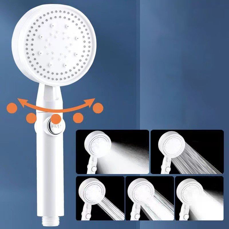 5 Sprays Shower Head Round Wall Mounted Plastic Wall Supply Holder Handheld Shower Head Clearhalo 'Bathroom Remodel & Bathroom Fixtures' 'Home Improvement' 'home_improvement' 'home_improvement_shower_heads' 'Shower Heads' 'shower_heads' 'Showers & Bathtubs Plumbing' 'Showers & Bathtubs' 1200x1200_af3ce1a6-7f9c-4a24-82c7-c86e67429816