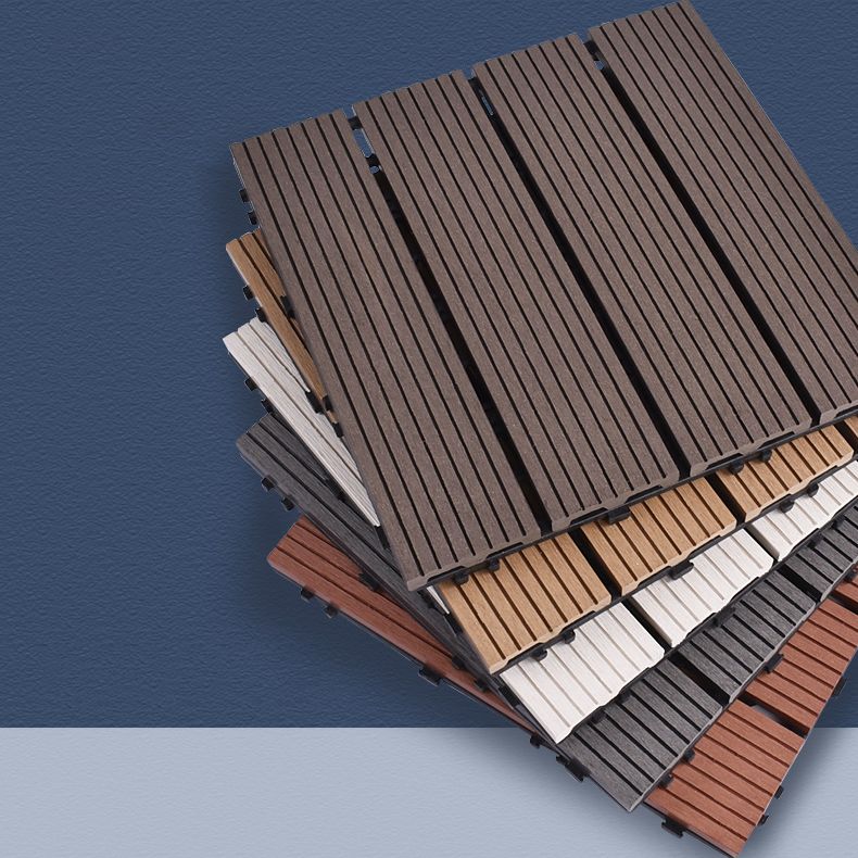 Contemporary Square Wood Tile Wire Brushed Brown Engineered Wood for Patio Garden Clearhalo 'Flooring 'Hardwood Flooring' 'hardwood_flooring' 'Home Improvement' 'home_improvement' 'home_improvement_hardwood_flooring' Walls and Ceiling' 1200x1200_af626b87-b20f-416e-ae91-0b6e4836c157