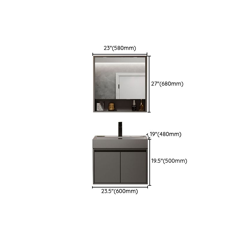 Grey Solid Wood Modern Wall Mounted Standard Bathroom Vanity Set Clearhalo 'Bathroom Remodel & Bathroom Fixtures' 'Bathroom Vanities' 'bathroom_vanities' 'Home Improvement' 'home_improvement' 'home_improvement_bathroom_vanities' 1200x1200_af75c2e9-7ffe-45a1-8b8d-afe864222741