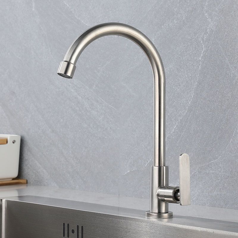 Contemporary Single Handle Kitchen Faucet Pull down 1-Hold Bar Faucet Clearhalo 'Home Improvement' 'home_improvement' 'home_improvement_kitchen_faucets' 'Kitchen Faucets' 'Kitchen Remodel & Kitchen Fixtures' 'Kitchen Sinks & Faucet Components' 'kitchen_faucets' 1200x1200_af78a404-d52d-4244-9bef-d603e77130d9