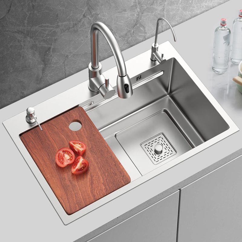 Stainless Steel Kitchen Sink 1-Bowl Kitchen Sink with Faucets Included Clearhalo 'Home Improvement' 'home_improvement' 'home_improvement_kitchen_sinks' 'Kitchen Remodel & Kitchen Fixtures' 'Kitchen Sinks & Faucet Components' 'Kitchen Sinks' 'kitchen_sinks' 1200x1200_af7dc048-4f9d-402e-a73b-63a1c265f729