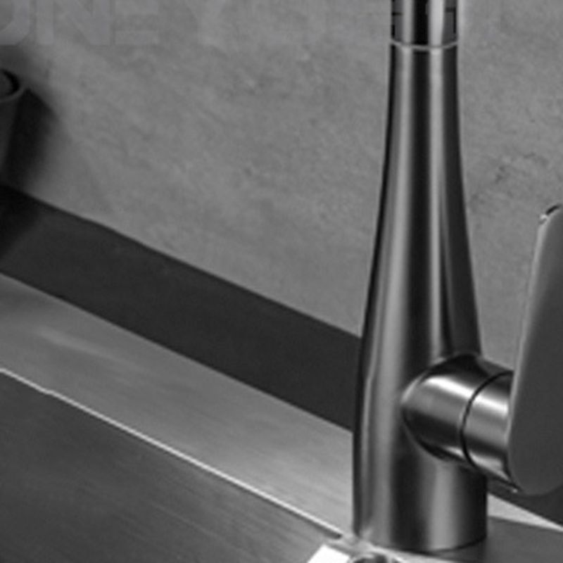 Modern 1-Handle Kitchen Faucet Stainless Steel Standard Kitchen Faucet Clearhalo 'Home Improvement' 'home_improvement' 'home_improvement_kitchen_faucets' 'Kitchen Faucets' 'Kitchen Remodel & Kitchen Fixtures' 'Kitchen Sinks & Faucet Components' 'kitchen_faucets' 1200x1200_af89c364-bcf6-4494-a7cd-9e6bff5c288f