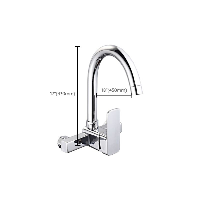 Industrial Kitchen Faucet Lever Handle Wall Mounted High Arc Faucet Clearhalo 'Home Improvement' 'home_improvement' 'home_improvement_kitchen_faucets' 'Kitchen Faucets' 'Kitchen Remodel & Kitchen Fixtures' 'Kitchen Sinks & Faucet Components' 'kitchen_faucets' 1200x1200_af9597be-2b1a-4d1b-a46d-56e330fa5db6