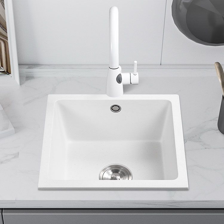 Modern Style Kitchen Sink Quartz Single Bowl Kitchen Sink with Square Shape Clearhalo 'Home Improvement' 'home_improvement' 'home_improvement_kitchen_sinks' 'Kitchen Remodel & Kitchen Fixtures' 'Kitchen Sinks & Faucet Components' 'Kitchen Sinks' 'kitchen_sinks' 1200x1200_afa3b0f0-4a91-498f-8341-116d4bd7de7f