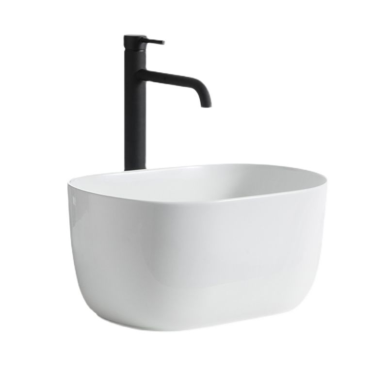Modern Vessel Lavatory Sink Oval Porcelain with Pop-Up Drain Vessel Sink Clearhalo 'Bathroom Remodel & Bathroom Fixtures' 'Bathroom Sinks & Faucet Components' 'Bathroom Sinks' 'bathroom_sink' 'Home Improvement' 'home_improvement' 'home_improvement_bathroom_sink' 1200x1200_afa89af0-6e14-4193-ae72-b5af6a57af3e