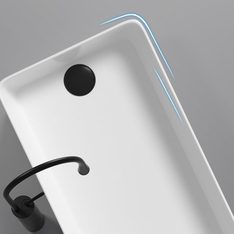 Contemporary Bathroom Sink Porcelain Rectangular Vessel with Pop-Up Drain Clearhalo 'Bathroom Remodel & Bathroom Fixtures' 'Bathroom Sinks & Faucet Components' 'Bathroom Sinks' 'bathroom_sink' 'Home Improvement' 'home_improvement' 'home_improvement_bathroom_sink' 1200x1200_afccfba1-a43c-4ba3-98b5-9d9b077f986c