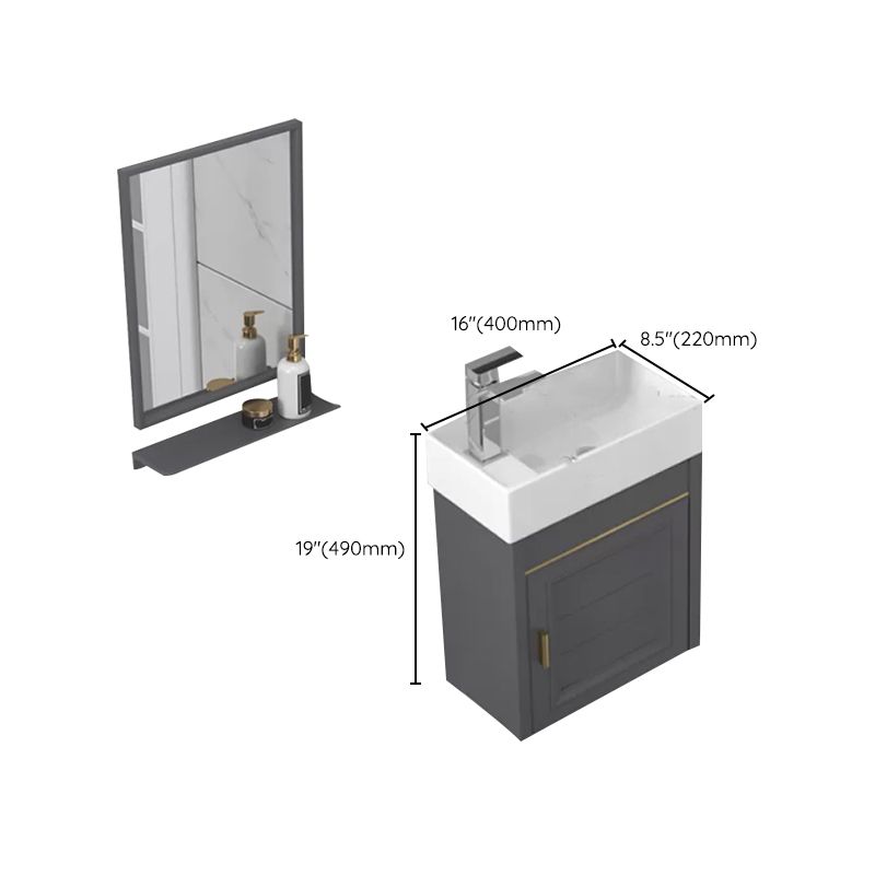 Modern Single Bath Vanity Wall Mount Ceramic Top Bathroom Vanity Clearhalo 'Bathroom Remodel & Bathroom Fixtures' 'Bathroom Vanities' 'bathroom_vanities' 'Home Improvement' 'home_improvement' 'home_improvement_bathroom_vanities' 1200x1200_afd97e86-824a-4d51-a781-c24fb673b190