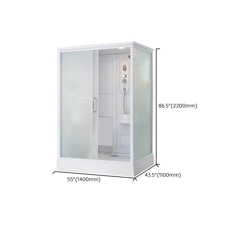 Framed Single Sliding Shower Kit Frosted Rectangle Shower Stall Clearhalo 'Bathroom Remodel & Bathroom Fixtures' 'Home Improvement' 'home_improvement' 'home_improvement_shower_stalls_enclosures' 'Shower Stalls & Enclosures' 'shower_stalls_enclosures' 'Showers & Bathtubs' 1200x1200_affb901f-5be7-4a53-a9d6-e04bbf0e537b