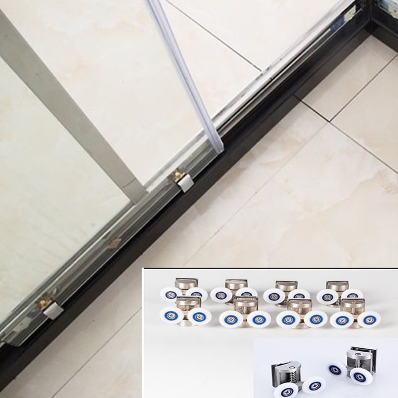 Double Sliding Shower Kit Semi-Frameless Corner Tempered Glass Shower Kit Clearhalo 'Bathroom Remodel & Bathroom Fixtures' 'Home Improvement' 'home_improvement' 'home_improvement_shower_stalls_enclosures' 'Shower Stalls & Enclosures' 'shower_stalls_enclosures' 'Showers & Bathtubs' 1200x1200_b0015393-f9e9-4e42-9926-c71bac2467ca