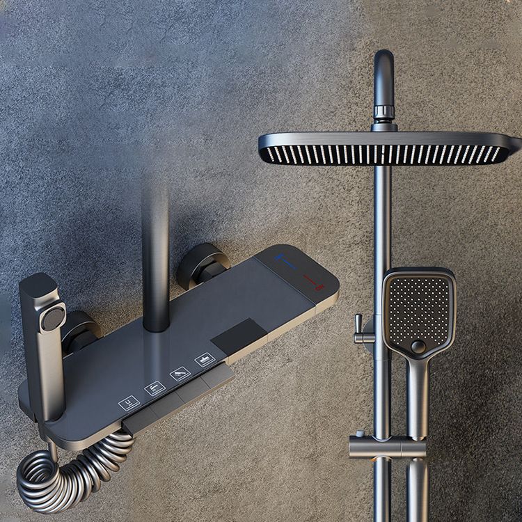 Shower System Square Handheld Shower Head Massage Shower Trim Clearhalo 'Bathroom Remodel & Bathroom Fixtures' 'Home Improvement' 'home_improvement' 'home_improvement_shower_faucets' 'Shower Faucets & Systems' 'shower_faucets' 'Showers & Bathtubs Plumbing' 'Showers & Bathtubs' 1200x1200_b00c0236-7e8a-4950-8c22-156a8201deba