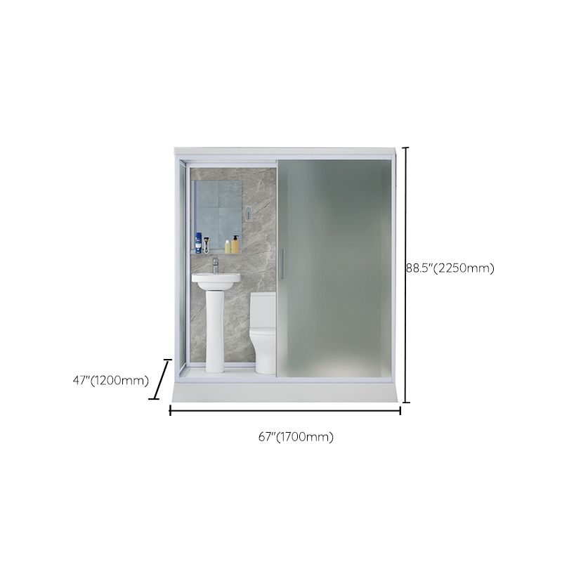 Contemporary Shower Stall Frosted Shower Stall with White Base Clearhalo 'Bathroom Remodel & Bathroom Fixtures' 'Home Improvement' 'home_improvement' 'home_improvement_shower_stalls_enclosures' 'Shower Stalls & Enclosures' 'shower_stalls_enclosures' 'Showers & Bathtubs' 1200x1200_b00e0fae-4b57-42e4-9b18-f028ed772fb1