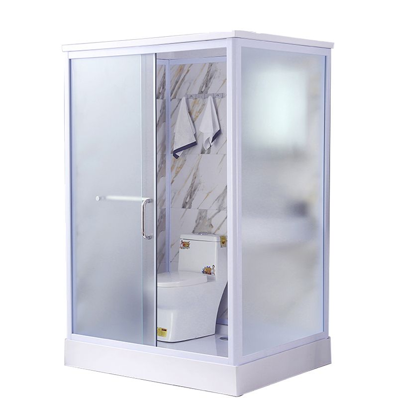 Contemporary Frosted Shower Stall Framed Single Sliding Shower Stall Clearhalo 'Bathroom Remodel & Bathroom Fixtures' 'Home Improvement' 'home_improvement' 'home_improvement_shower_stalls_enclosures' 'Shower Stalls & Enclosures' 'shower_stalls_enclosures' 'Showers & Bathtubs' 1200x1200_b025e370-0dbe-4337-8cfe-a8f12e603135