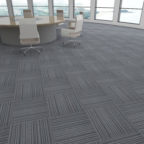 Indoor Level Loop Carpet Tile Dark Color Fade Resistant Loose Lay