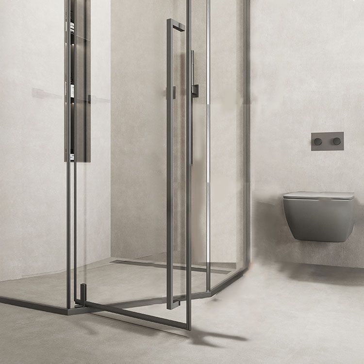 Modern Shower Enclosure Corner Black Clear Glass Shower Stall Clearhalo 'Bathroom Remodel & Bathroom Fixtures' 'Home Improvement' 'home_improvement' 'home_improvement_shower_stalls_enclosures' 'Shower Stalls & Enclosures' 'shower_stalls_enclosures' 'Showers & Bathtubs' 1200x1200_b02eae0d-81d2-4f30-8a5a-649ab43d8852