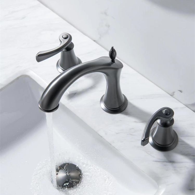 Deck Mounted Bathroom Faucet Modern Low Arc Roman Tub Faucet Trim Clearhalo 'Bathroom Remodel & Bathroom Fixtures' 'Bathtub Faucets' 'bathtub_faucets' 'Home Improvement' 'home_improvement' 'home_improvement_bathtub_faucets' 1200x1200_b0321108-25dc-44f3-ae6a-33428ac0193f