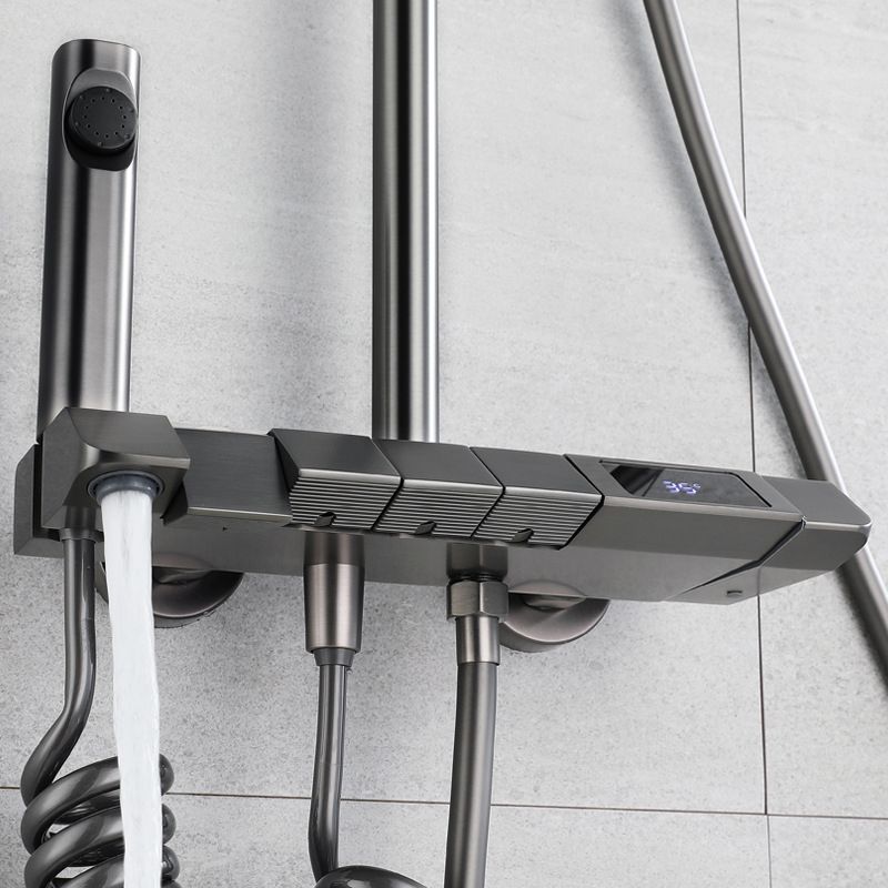 Modern Shower Head Combo Brass Thermostatic Handheld Shower Head Shower Combo Clearhalo 'Bathroom Remodel & Bathroom Fixtures' 'Home Improvement' 'home_improvement' 'home_improvement_shower_faucets' 'Shower Faucets & Systems' 'shower_faucets' 'Showers & Bathtubs Plumbing' 'Showers & Bathtubs' 1200x1200_b03eb588-8ac8-4cf6-abf9-bbaac63e4c76