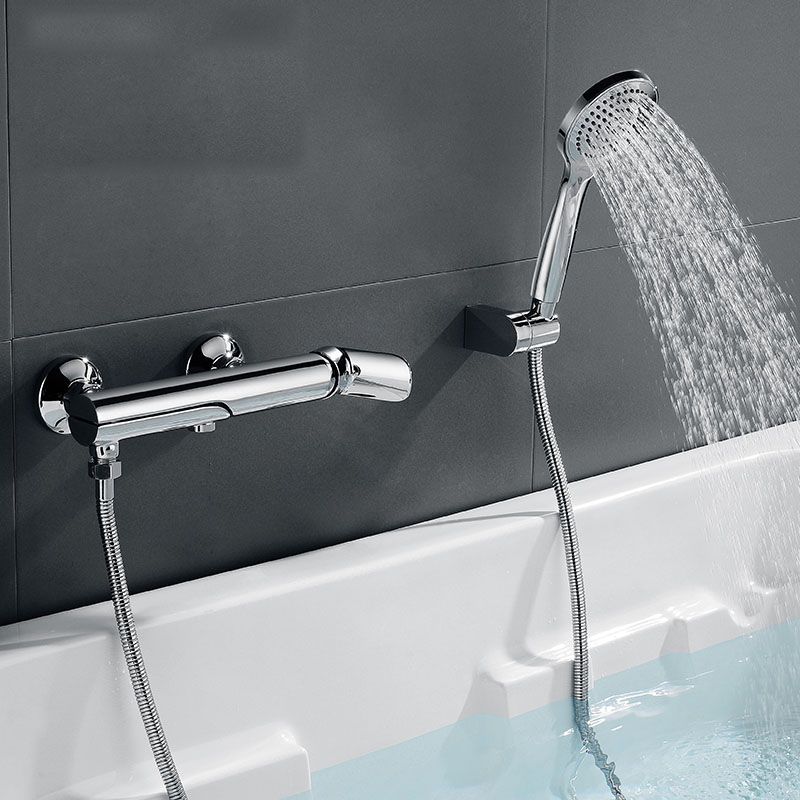 Modern Bathtub Faucet Brass Handheld Shower Head Single Rod Handle Bathtub Faucet Clearhalo 'Bathroom Remodel & Bathroom Fixtures' 'Bathtub Faucets' 'bathtub_faucets' 'Home Improvement' 'home_improvement' 'home_improvement_bathtub_faucets' 1200x1200_b0470ac4-1f6c-4654-acaa-3ed512d8d272