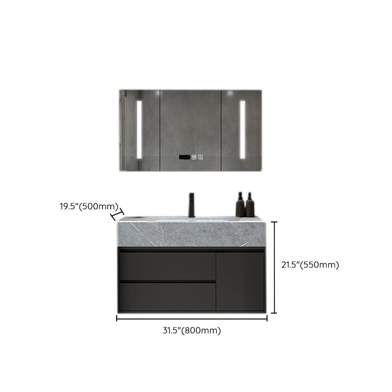 Gorgeous Bathroom Vanity Set Mirror Gray Tone Open Console with Sink Set Clearhalo 'Bathroom Remodel & Bathroom Fixtures' 'Bathroom Vanities' 'bathroom_vanities' 'Home Improvement' 'home_improvement' 'home_improvement_bathroom_vanities' 1200x1200_b04b40c7-05df-44d3-9983-5e145438db47