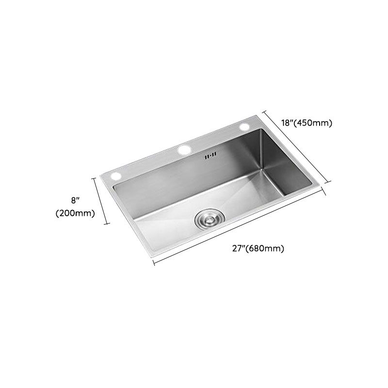 Single Bowl Kitchen Sink Stainless Steel Kitchen Sink with Strainer Clearhalo 'Home Improvement' 'home_improvement' 'home_improvement_kitchen_sinks' 'Kitchen Remodel & Kitchen Fixtures' 'Kitchen Sinks & Faucet Components' 'Kitchen Sinks' 'kitchen_sinks' 1200x1200_b063a870-7d29-4141-9acc-d96d14927374