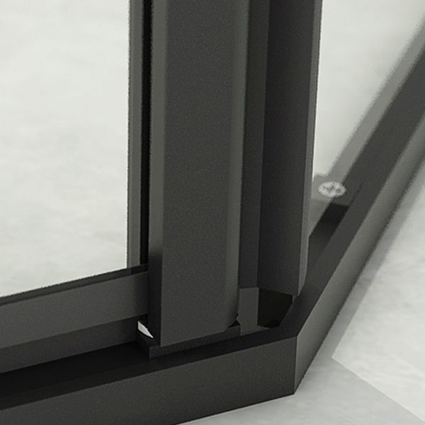 Black Neo-Angle Shower Enclosure Clear Tempered Glass Shower Enclosure Clearhalo 'Bathroom Remodel & Bathroom Fixtures' 'Home Improvement' 'home_improvement' 'home_improvement_shower_stalls_enclosures' 'Shower Stalls & Enclosures' 'shower_stalls_enclosures' 'Showers & Bathtubs' 1200x1200_b0662f7d-31d7-4f16-8113-cd734a3a5efa