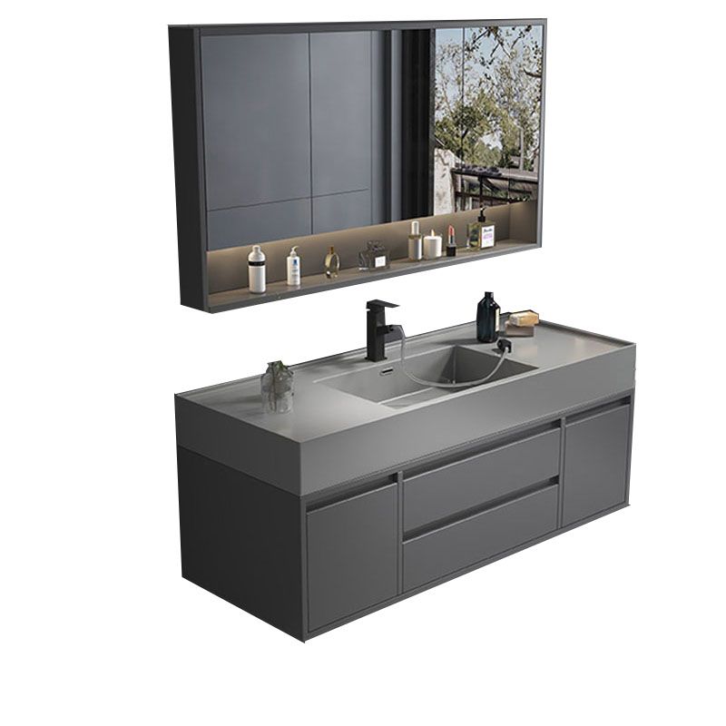 Modern Bathroom Vanity Set Freestanding with Drawers and Backsplash Included Clearhalo 'Bathroom Remodel & Bathroom Fixtures' 'Bathroom Vanities' 'bathroom_vanities' 'Home Improvement' 'home_improvement' 'home_improvement_bathroom_vanities' 1200x1200_b068ba9b-d0d7-418e-ac24-8ece40682692