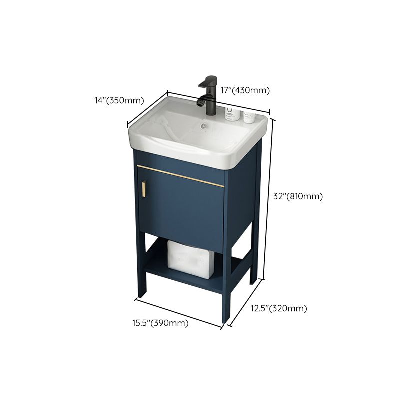 Contemporary Vanity Sink Mirror Cabinet Metal Vanity Cabinet with Storage Shelving Clearhalo 'Bathroom Remodel & Bathroom Fixtures' 'Bathroom Vanities' 'bathroom_vanities' 'Home Improvement' 'home_improvement' 'home_improvement_bathroom_vanities' 1200x1200_b073c525-739e-4e83-bd16-01cd35b324ed