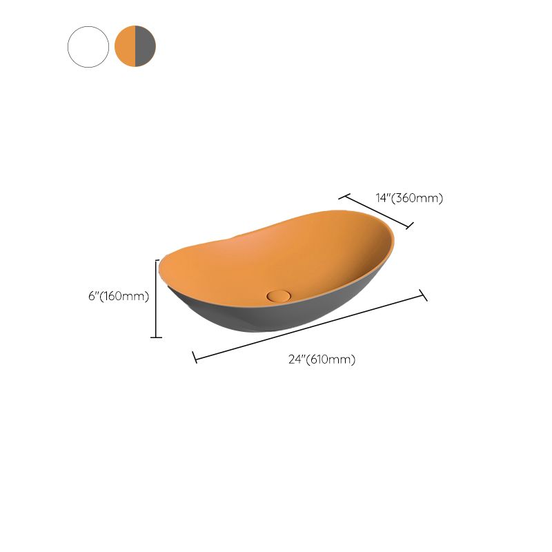 Modern Vessel Bathroom Sink Oval Porcelain with Faucet and Drain Assembly Basin Sink Clearhalo 'Bathroom Remodel & Bathroom Fixtures' 'Bathroom Sinks & Faucet Components' 'Bathroom Sinks' 'bathroom_sink' 'Home Improvement' 'home_improvement' 'home_improvement_bathroom_sink' 1200x1200_b07afd1f-6df9-473b-a717-9da7efa75410