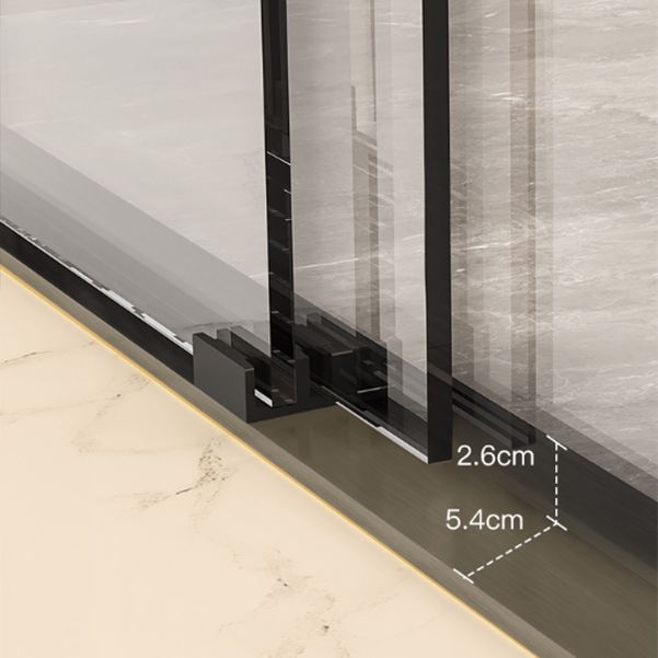 Single Sliding Frame Shower Bath Door Black Clear Shower Doors Clearhalo 'Bathroom Remodel & Bathroom Fixtures' 'Home Improvement' 'home_improvement' 'home_improvement_shower_tub_doors' 'Shower and Tub Doors' 'shower_tub_doors' 'Showers & Bathtubs' 1200x1200_b0815799-b6a9-48b6-a16b-839e63f343e8