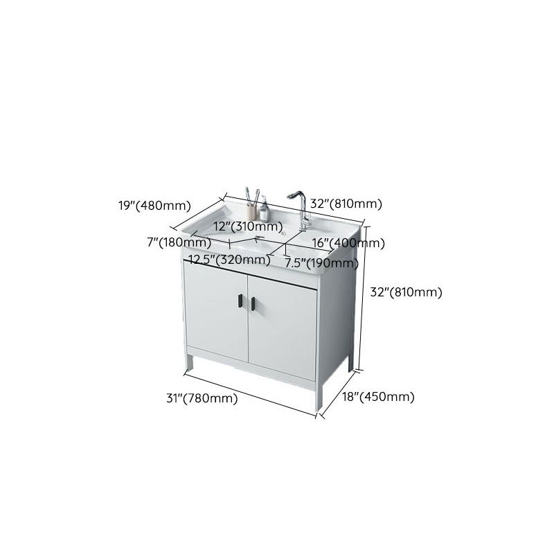 Gorgeous Metal Vanity Cabinet Freestanding Standard Open Console with Sink Set Clearhalo 'Bathroom Remodel & Bathroom Fixtures' 'Bathroom Vanities' 'bathroom_vanities' 'Home Improvement' 'home_improvement' 'home_improvement_bathroom_vanities' 1200x1200_b08a7c3a-27fe-4dc6-b733-fbc237b86607